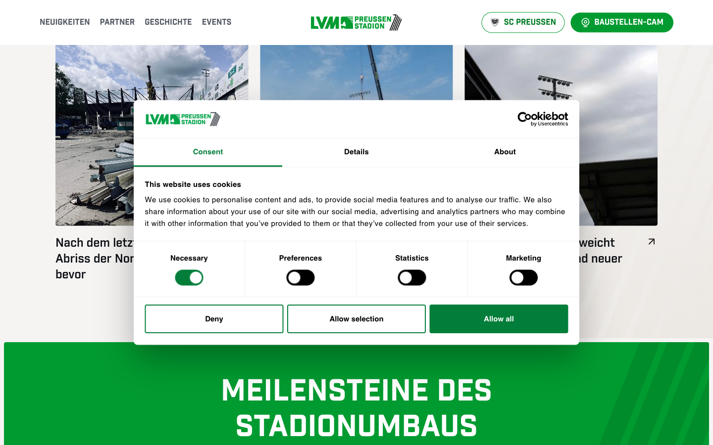 LVM-Preußenstadion event and hospitality section.